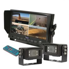 9\" CabCam Cabled Quad Rear-View Camera System with 2 Cameras